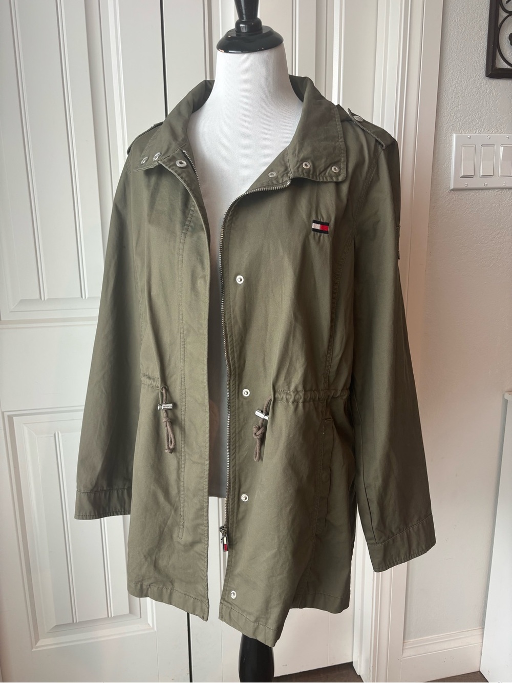 Tommy Hilfiger Military Style Anorak Jacket Olive Khaki Size XL